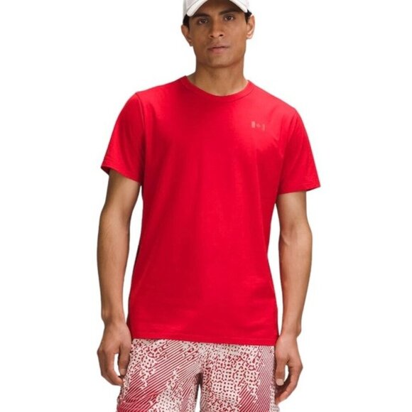 Men’s small Team Canada lululemon Fundamental T-Shirt COC Logo Crimson - Picture 2 of 10